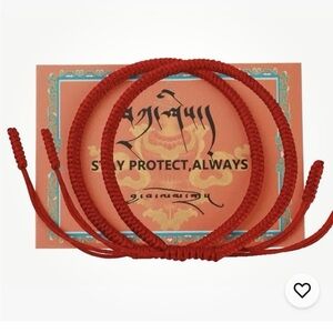 Total 2 Tibetan Buddhist Monks Red String Blessing Bracelet